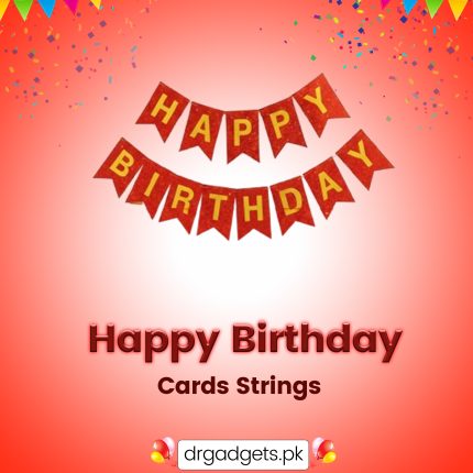 Happy Birthday Card String Shining Red